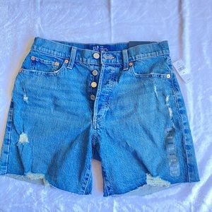 Gap Shorts, Blue Denim, Never Worn, High Rise, Cheeky, Midi, Perfect for Summer!
